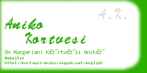 aniko kortvesi business card